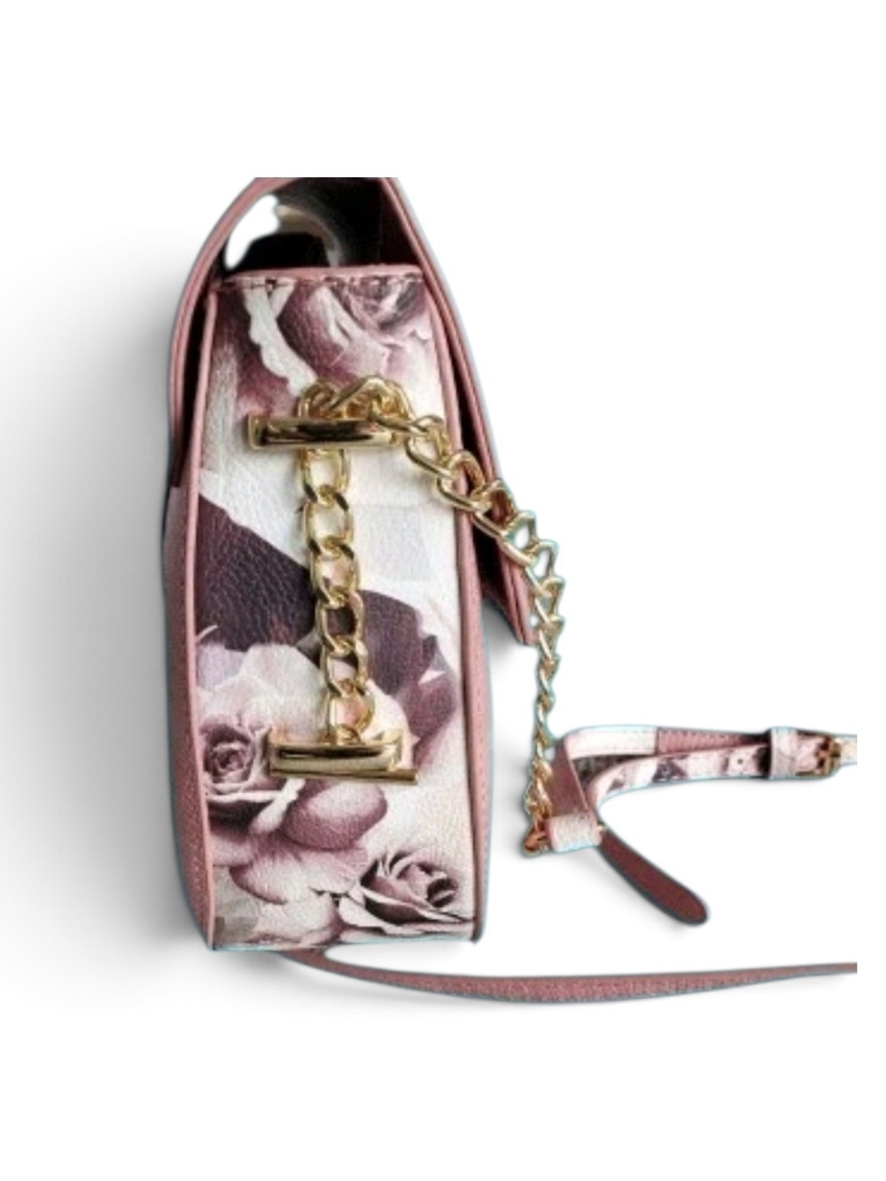 💕 Betsey Johnson Pink Croc Embossed Heart Lock Crossbody Saddle Bag - Picture 2 of 5
